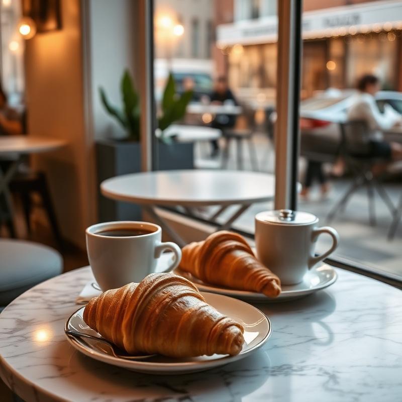 Croissants and coffee by the window