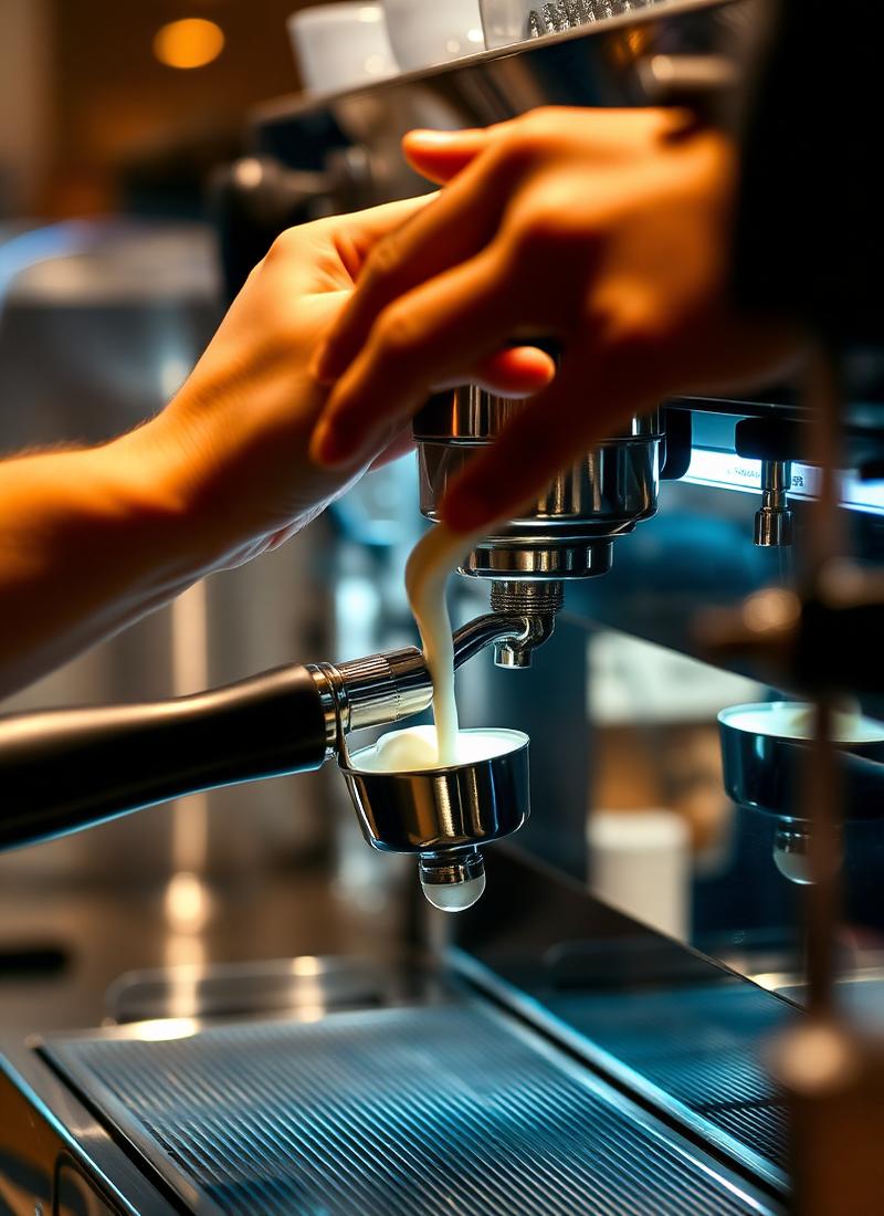 Barista at the espresso machine